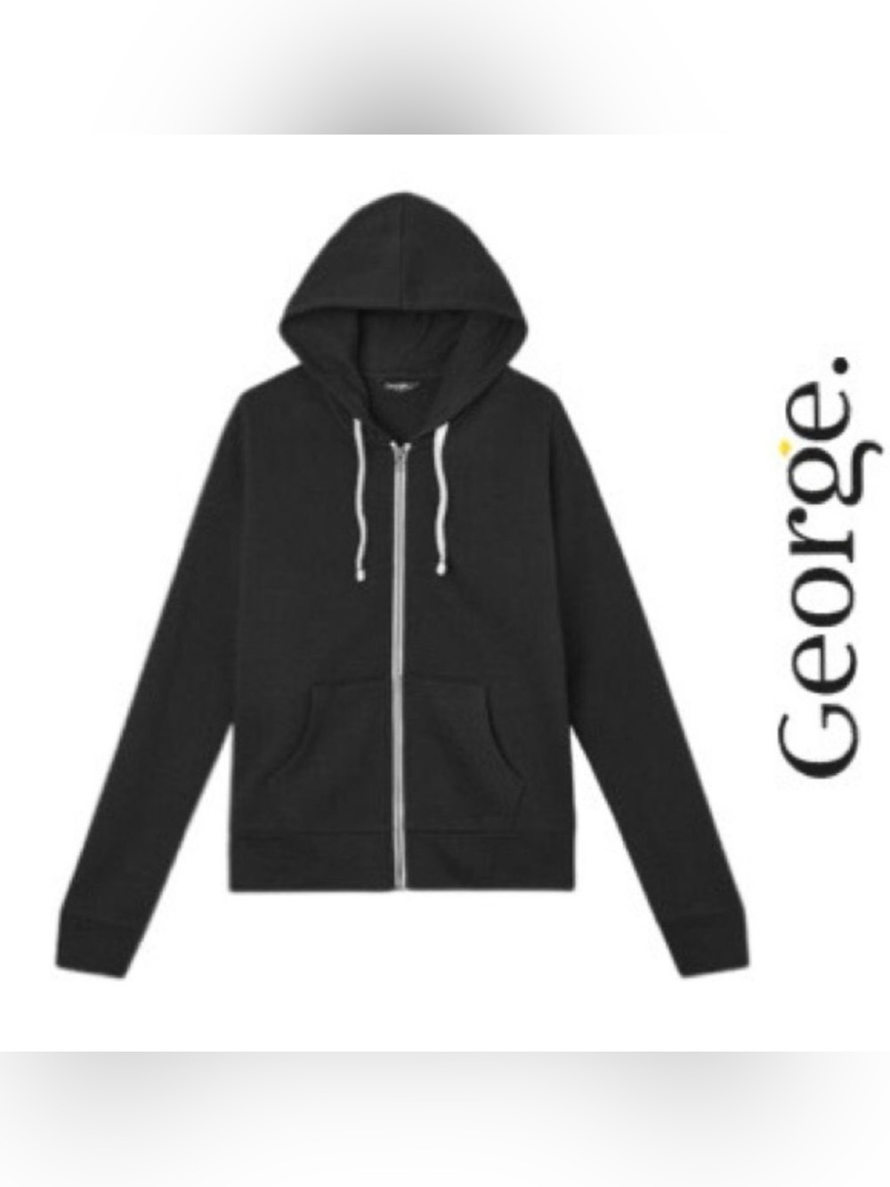 George Full Zip Black Hoodie, Size XL, NWOT